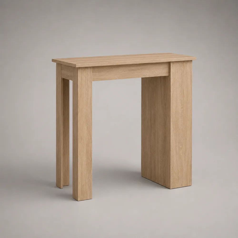 Bartisch Esstisch aus melaminharzbeschichteter Spanplatte, Eiche hell, 100 × 40 × 100 cm