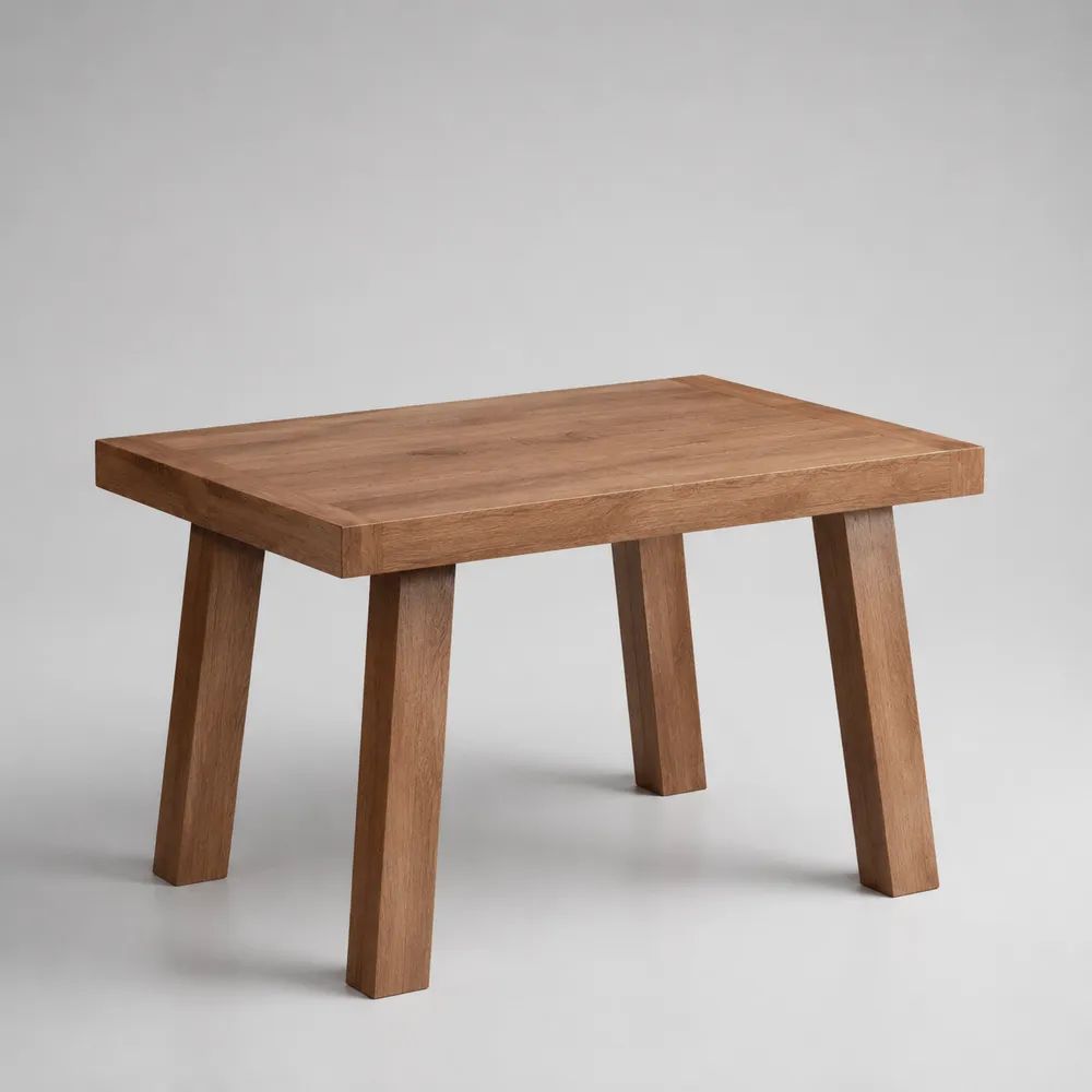 Rechteckiger Esstisch aus massivem Mangoholz, Braun, 120 × 80 × 75 cm