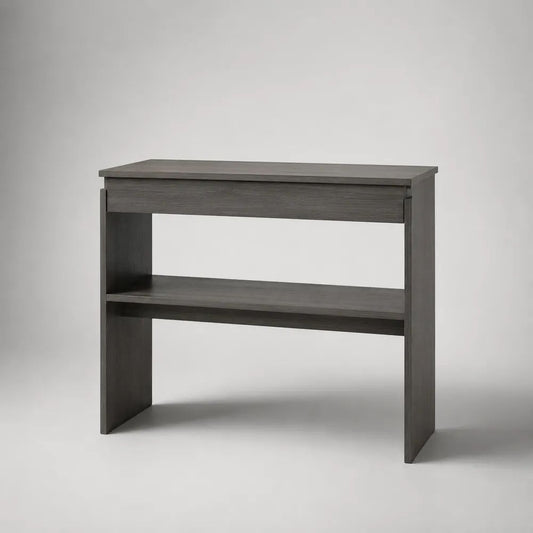 Konsolentisch aus Holz mit Ablage, rechteckig, Dunkelgrau, 100 × 35 × 80 cm